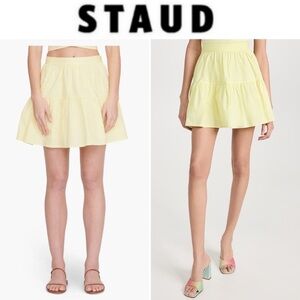 STAUD Sea Stretch Cotton Miniskirt sz 4 in Yellow NWT 175$